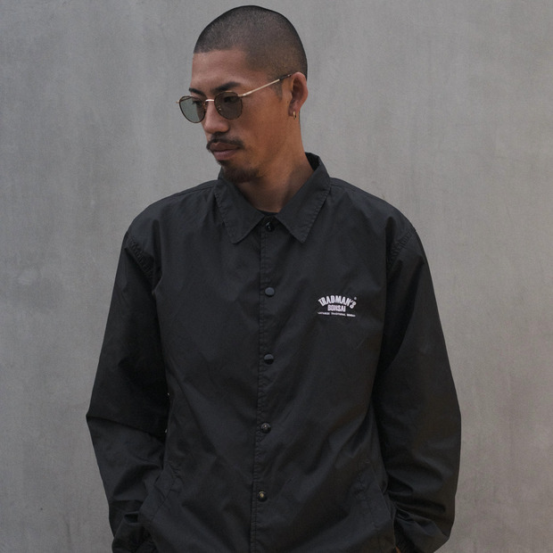 TRAD KAMON NYLON COACH JKT -BLACK-（刺繍）｜TRADMAN