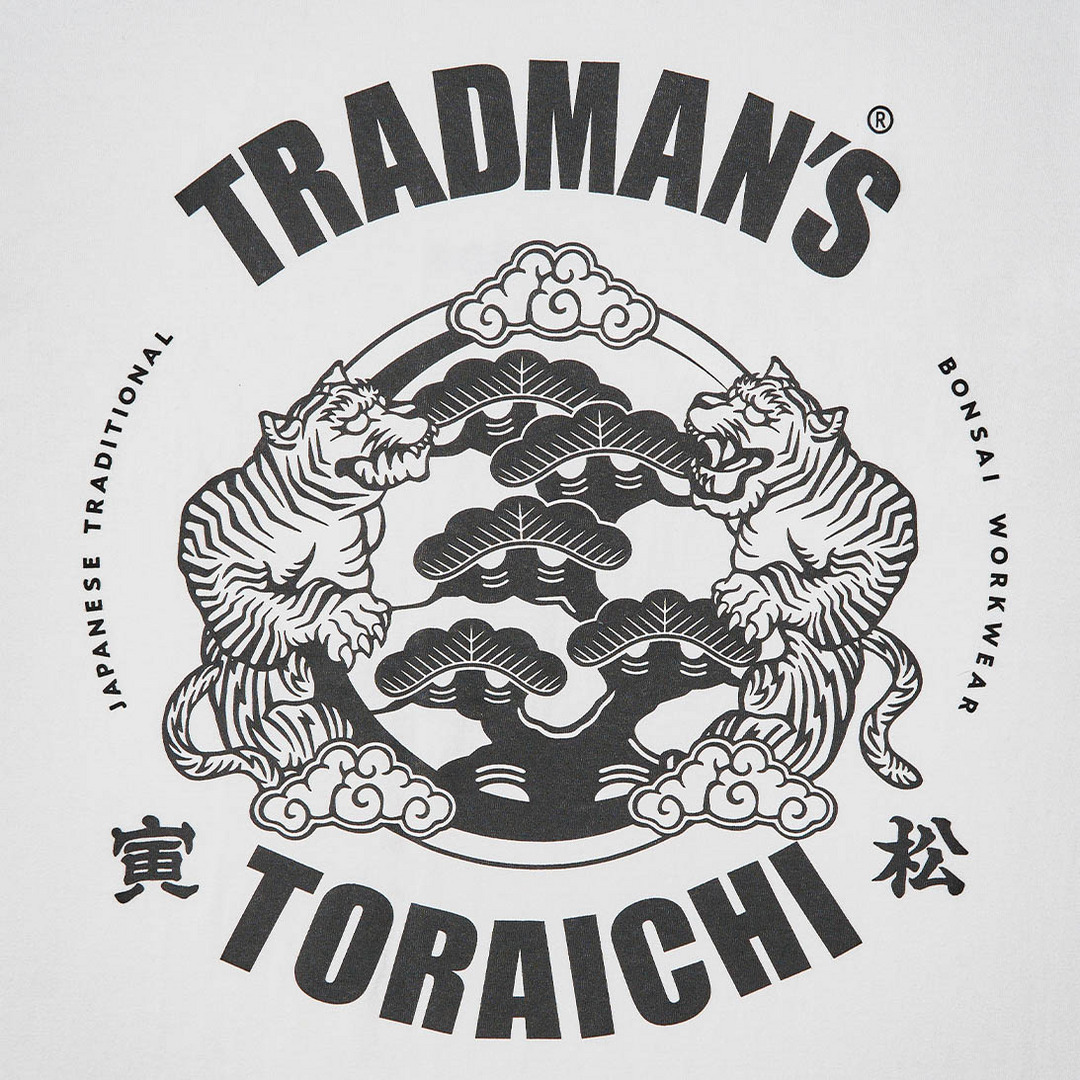 品質検査済 CREW TRADMAN’S x 寅壱 NECK ＜WHITE ロングT-SHIRTS トップス