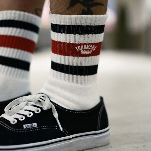TRADMAN'S extra point socks / Black&Red 詳細画像