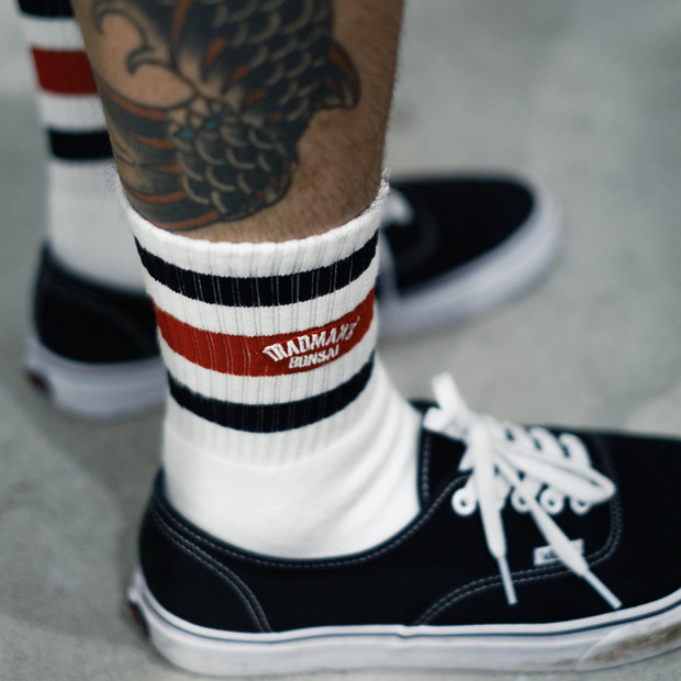 TRADMAN'S extra point socks / Black&Red 詳細画像